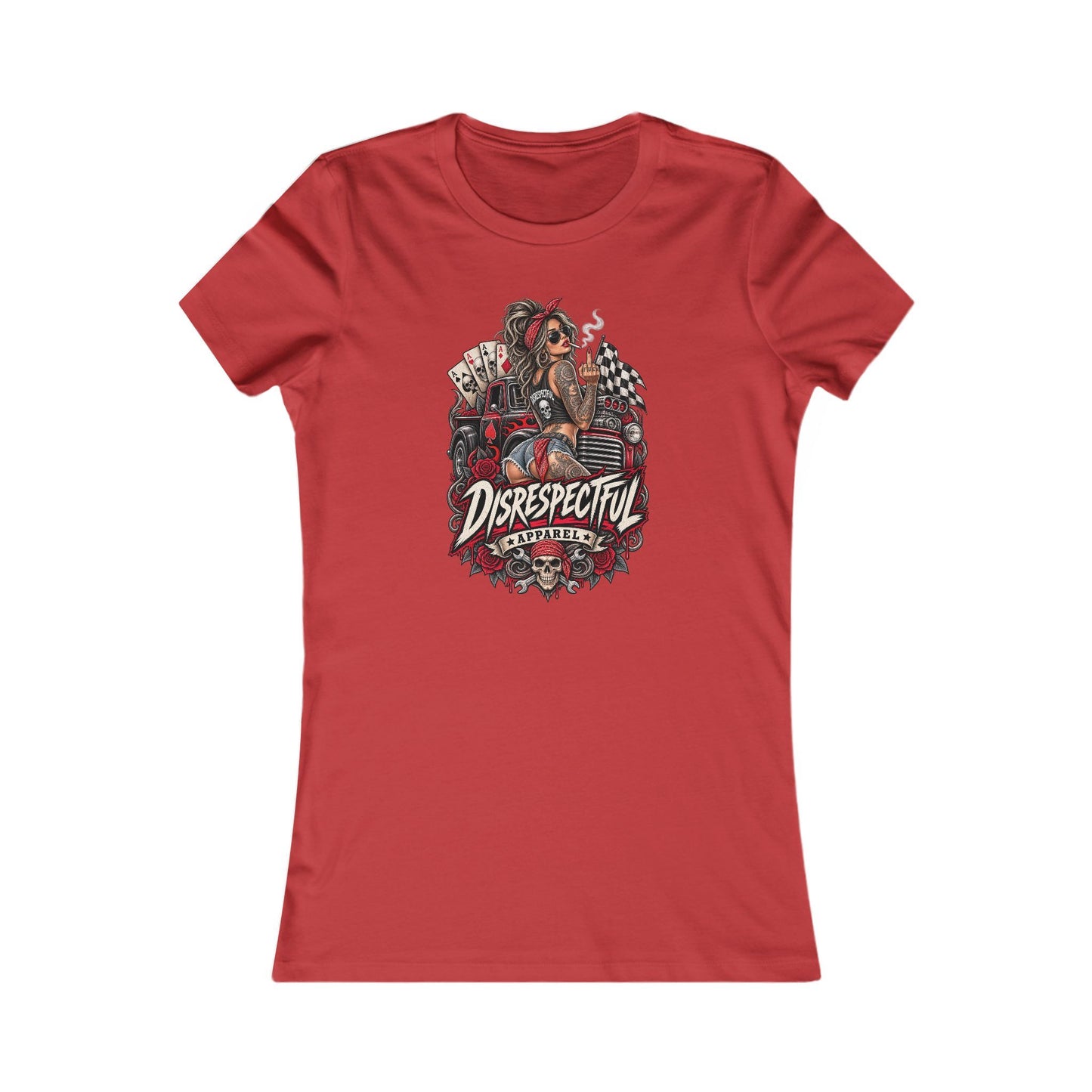 Disrespectful Apparel Pin-Up Racing — Women's Favorite Graphic Tee