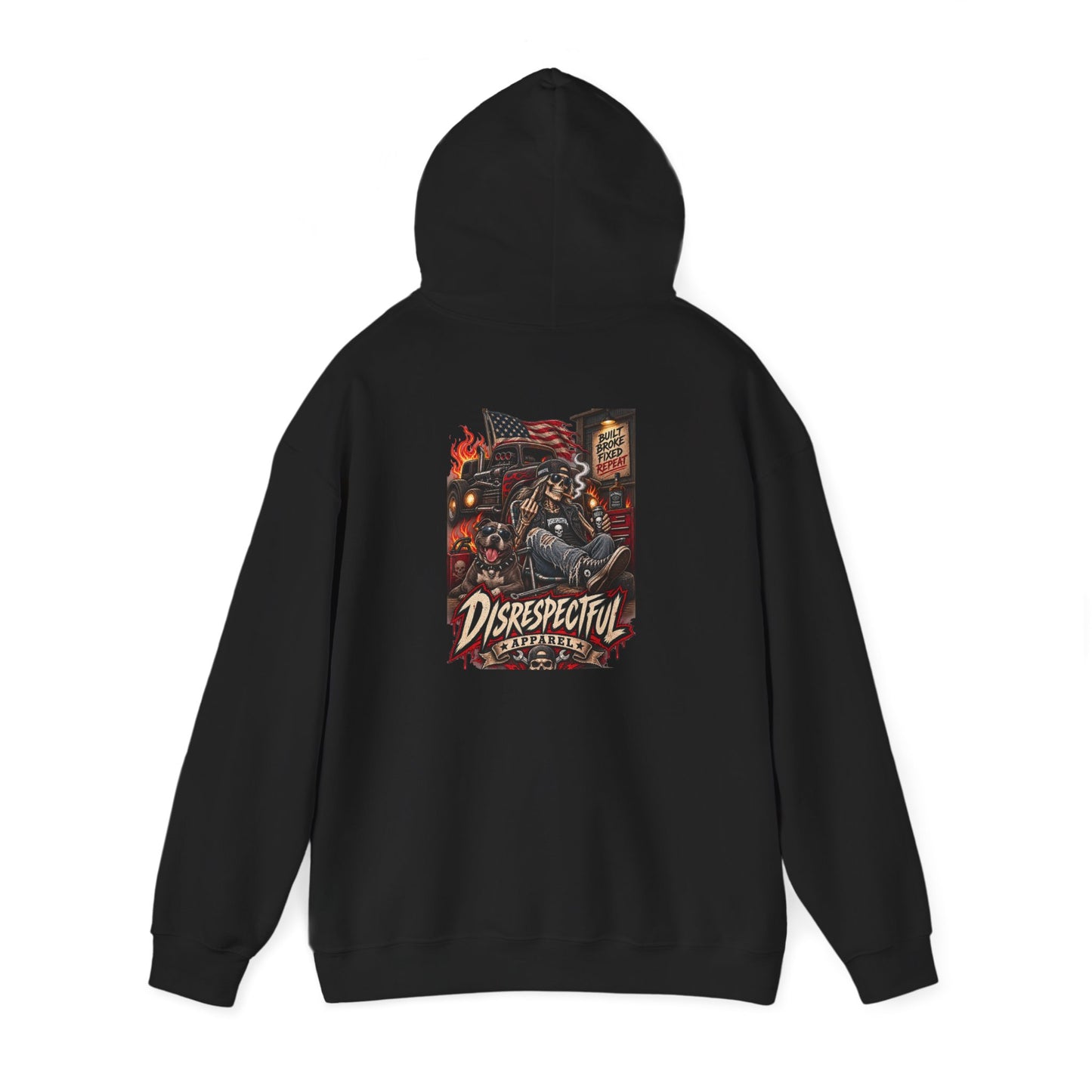 Disrespectful Trucker — Back-Print Graphic Hoodie