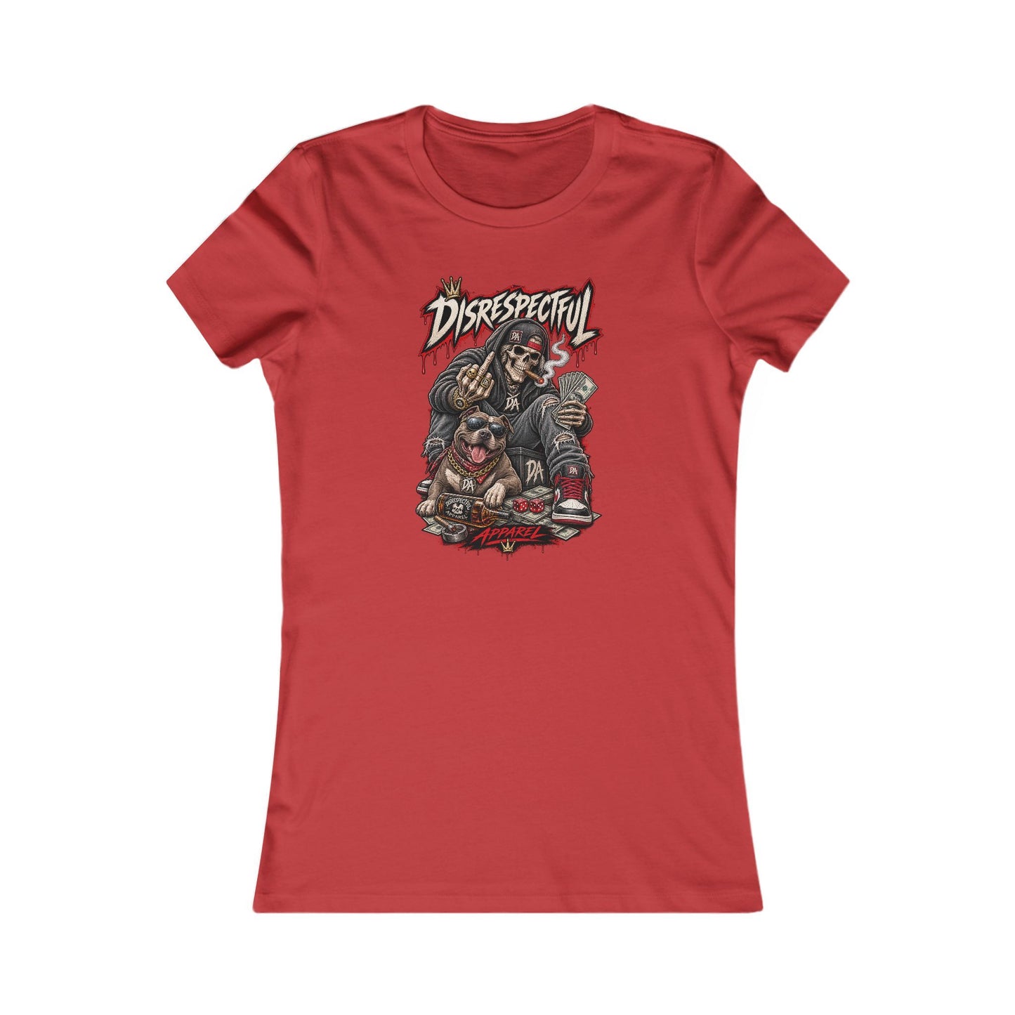 Disrespectful Skull & Rottweiler — Women's Favorite Graphic Tee