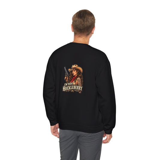 I'm Your Huckleberry — Cowgirl — Back-Print Graphic Crewneck