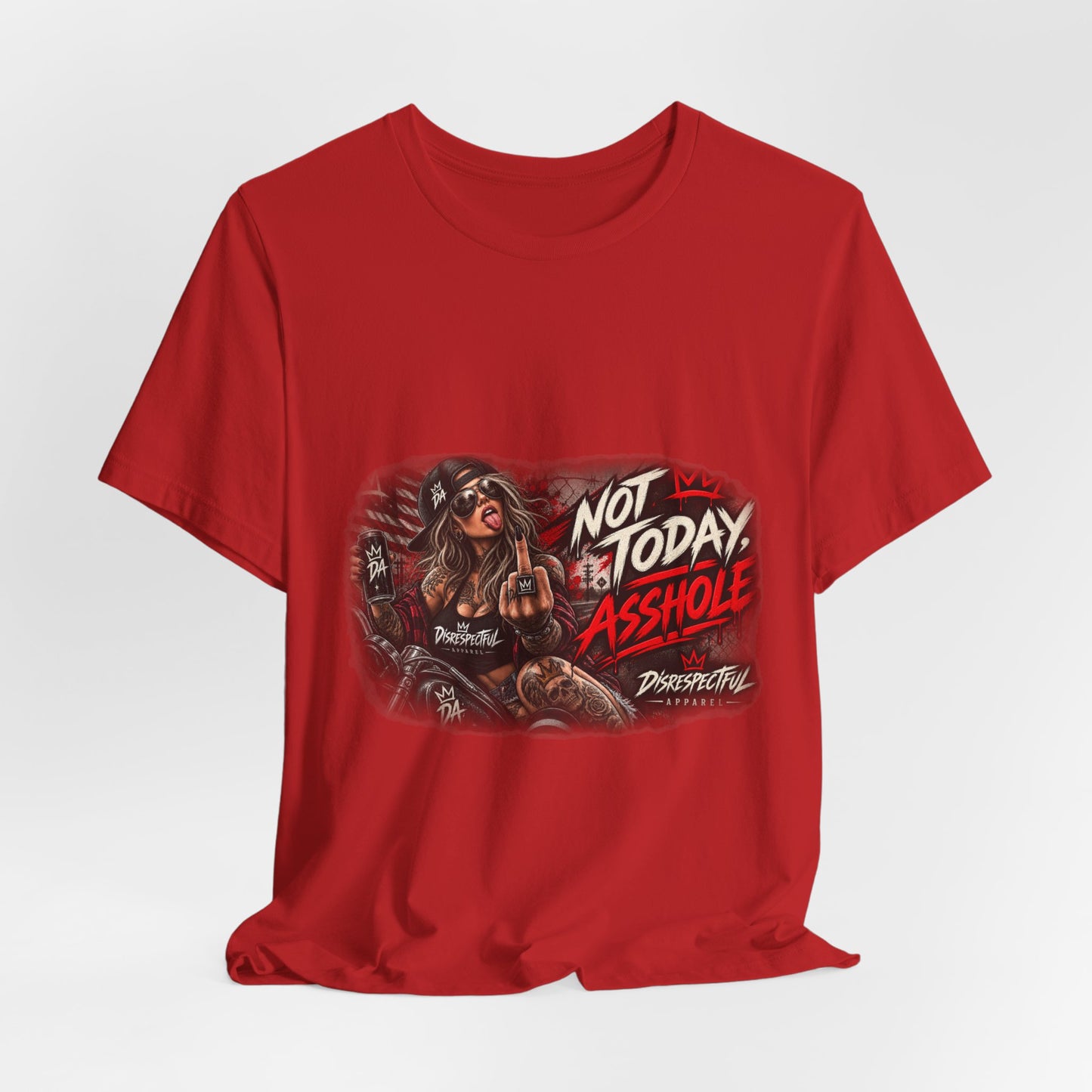 Not Today Asshole Graphic Tee — Sassy Retro Biker Girl Shirt