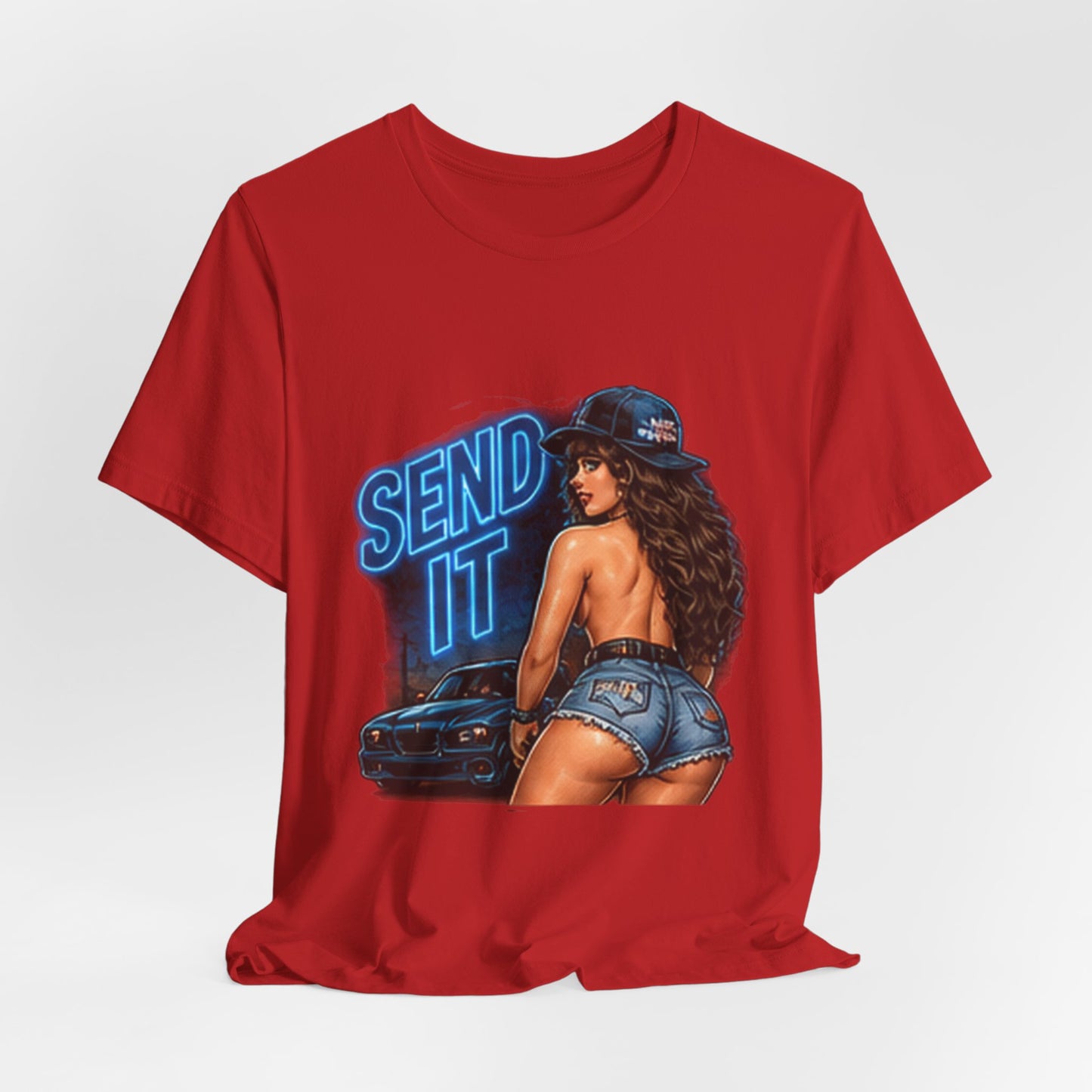 Send It Pinup Tee — Retro Car & Pinup Graphic Tee