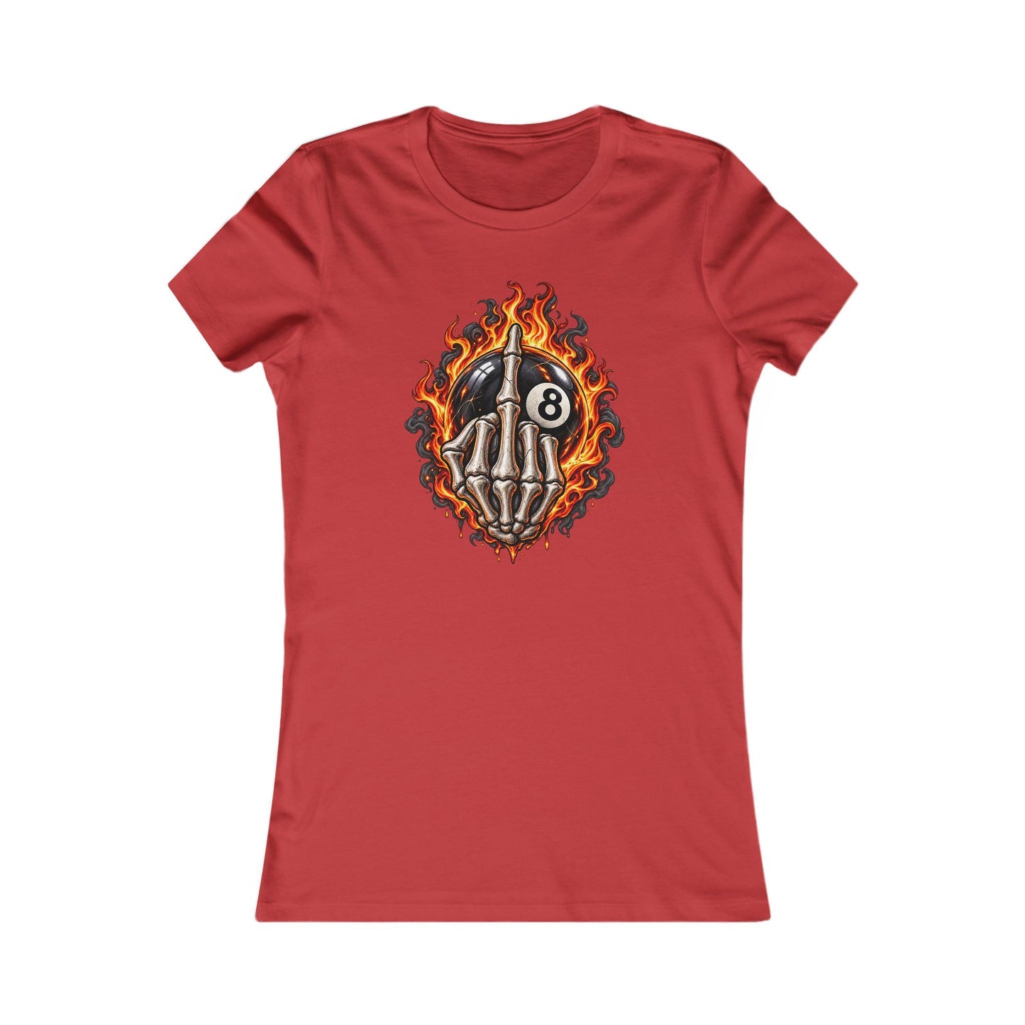 Flaming Skeleton 8-Ball — Women's Favorite Graphic Tee