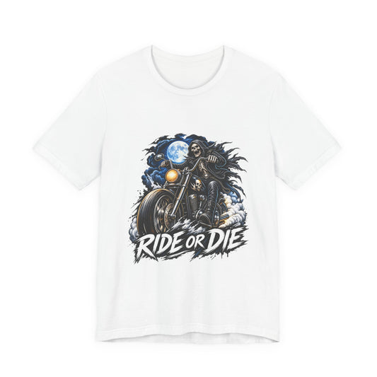 Ride or Die Motorcycle Tee — Biker Skull Rider Graphic Shirt