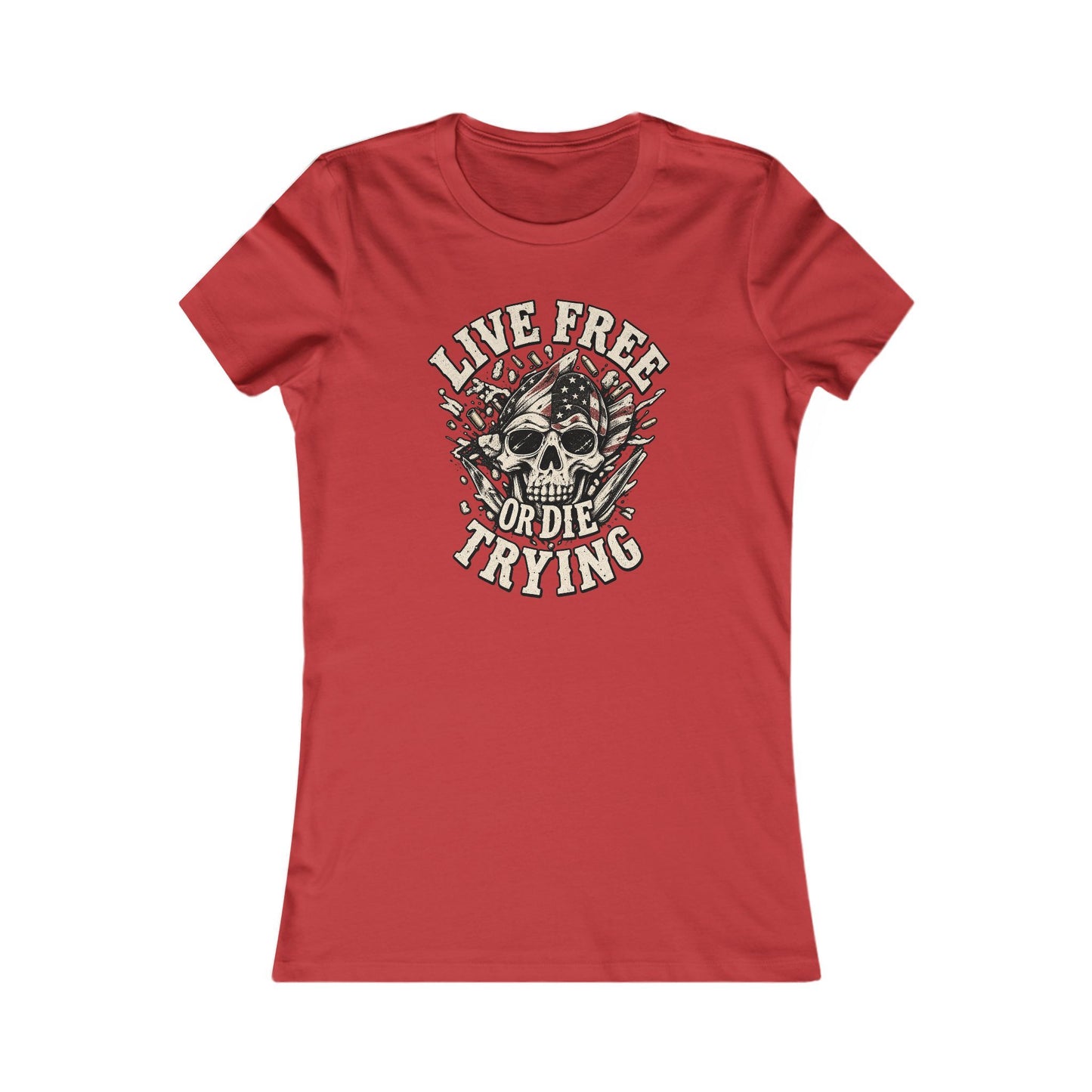 Live Free or Die Trying Skull — Women's Favorite Graphic Tee