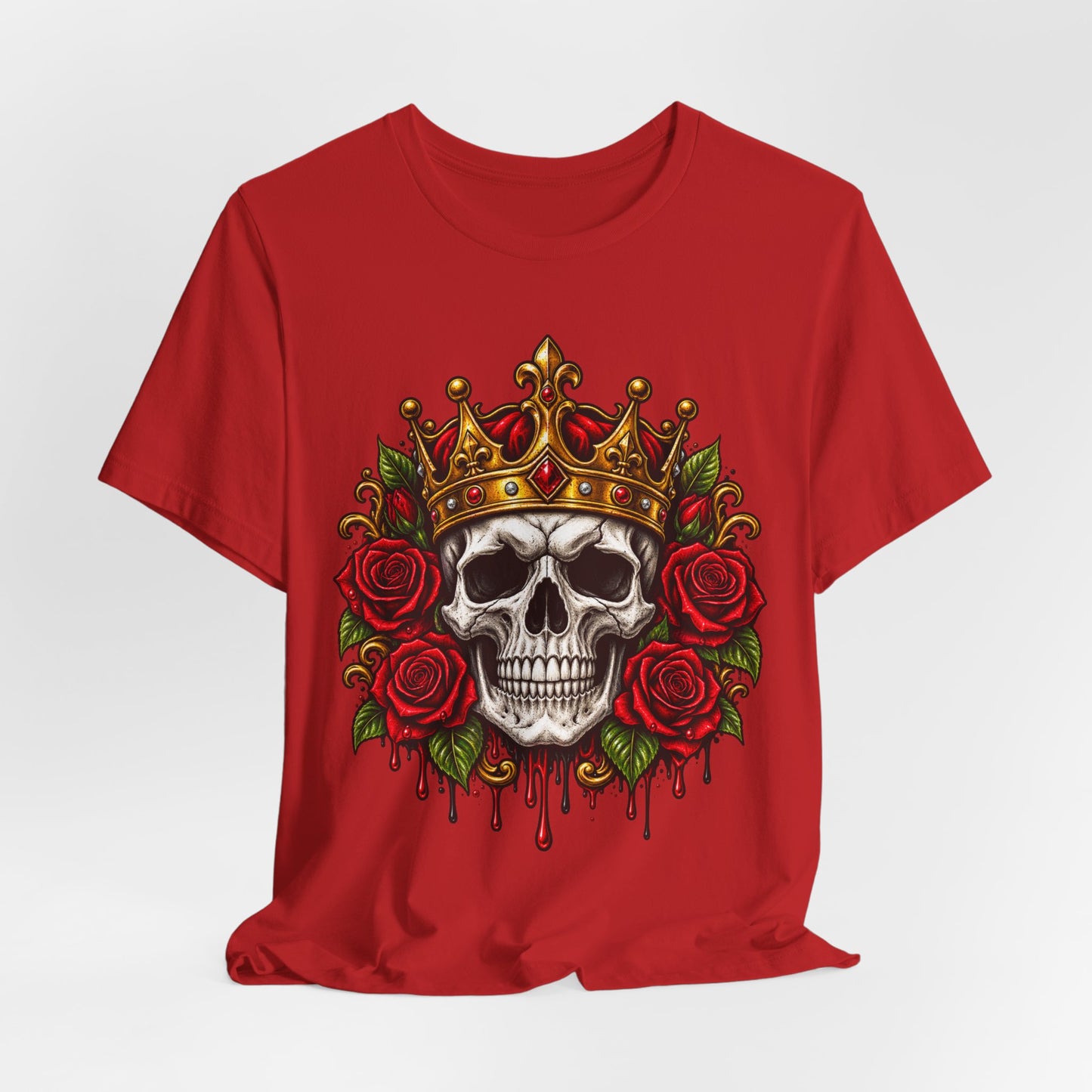 Skull King Tee — Crowned Skull with Roses Graphic Tee