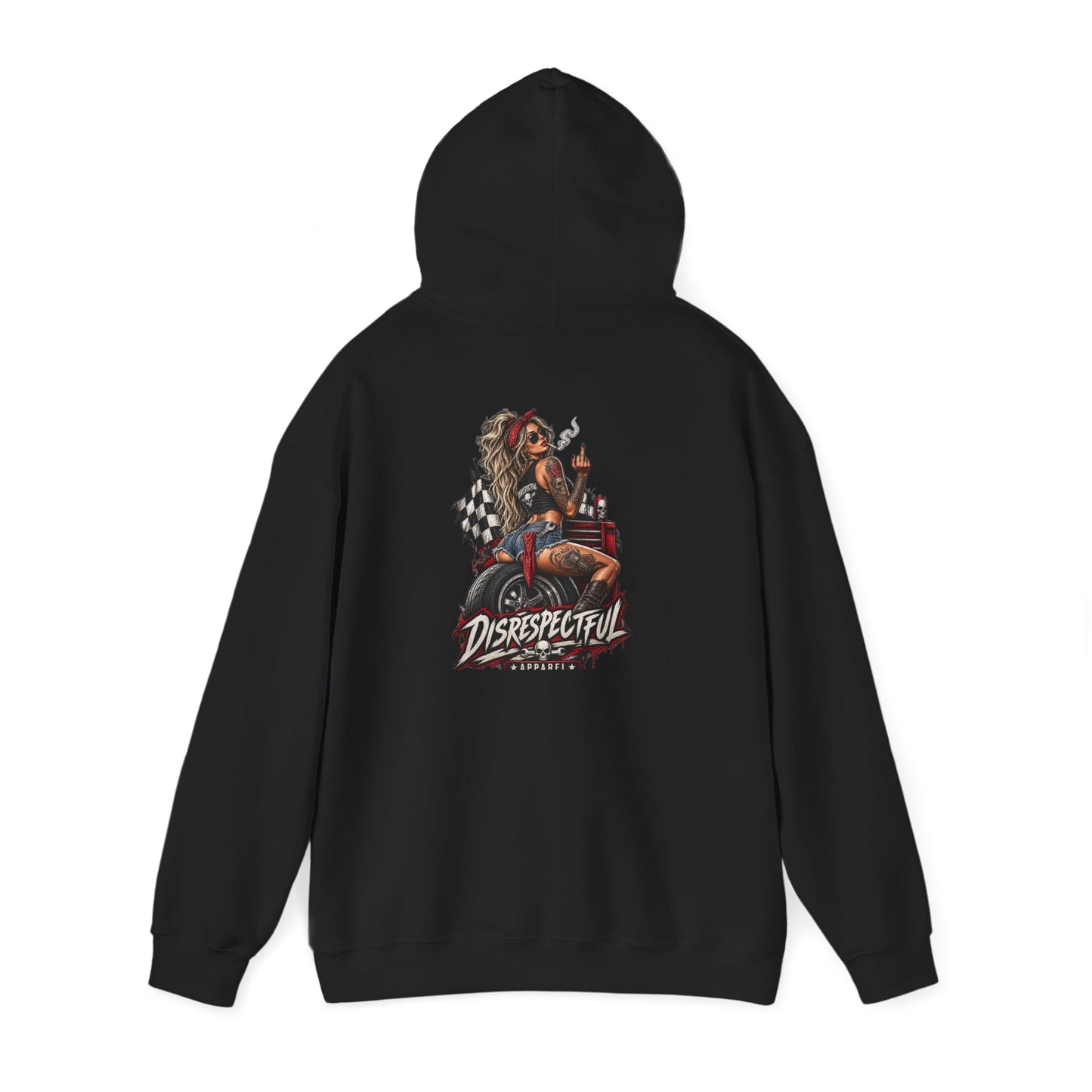Disrespectful Biker Girl — Back-Print Graphic Hoodie