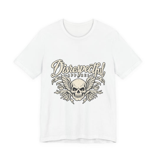 Disrespectful Apparel Skull Tee - Vintage Winged Skull Graphic Shirt