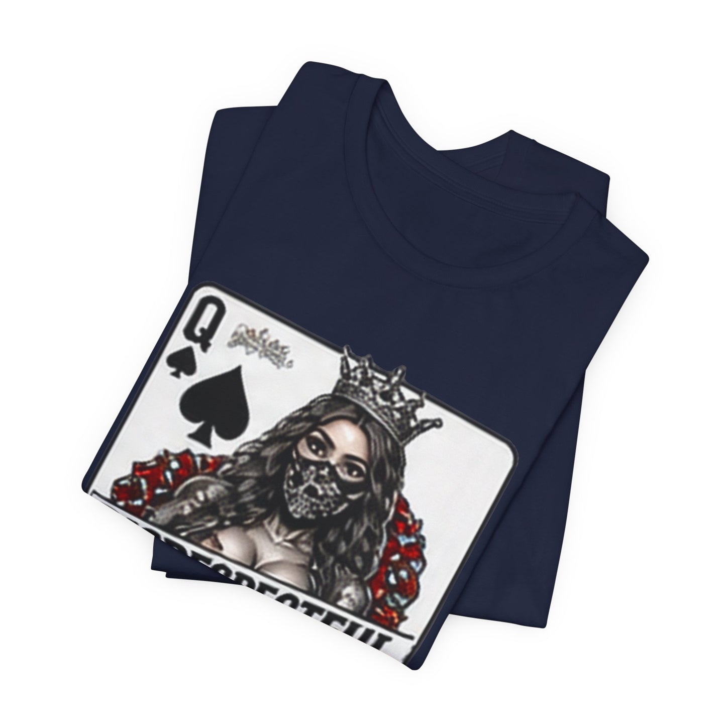 Queen of Spades 'Disrespectful' Graphic Tee — Playing Card Skull Design