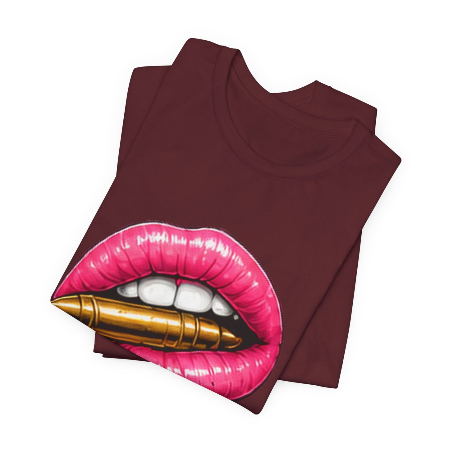 Kiss Kiss Bang Bang — Pink Lip & Bullet Graphic Tee
