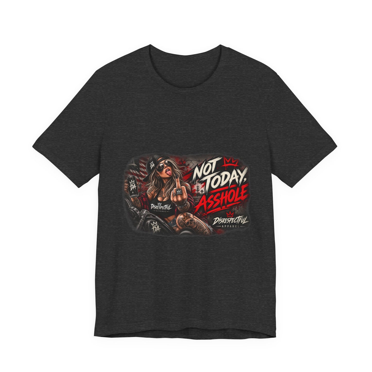 Not Today Asshole Graphic Tee — Sassy Retro Biker Girl Shirt