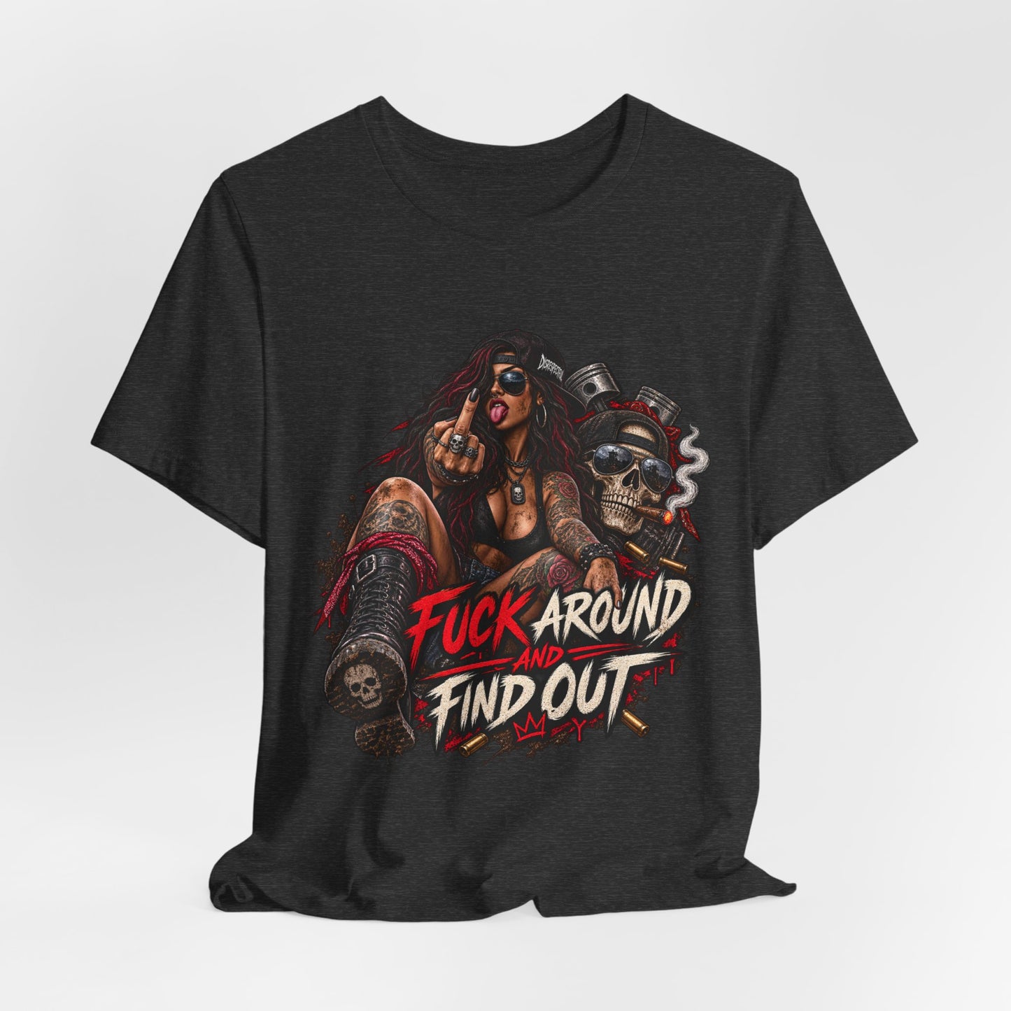 Rebel Biker Tee — “Fuck Around and Find Out” Graphic T‑Shirt