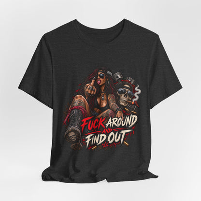 Rebel Biker Tee — “Fuck Around and Find Out” Graphic T‑Shirt