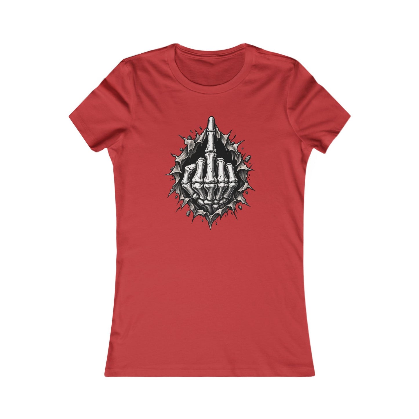 Skull Middle Finger — Women's Favorite Graphic Tee