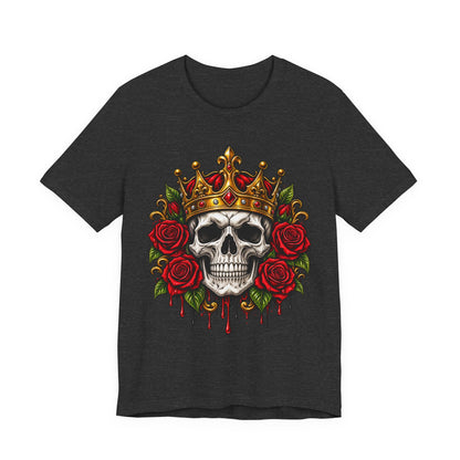 Skull King Tee — Crowned Skull with Roses Graphic Tee