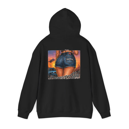 Sunset Denim Pin-Up — Back-Print Graphic Hoodie