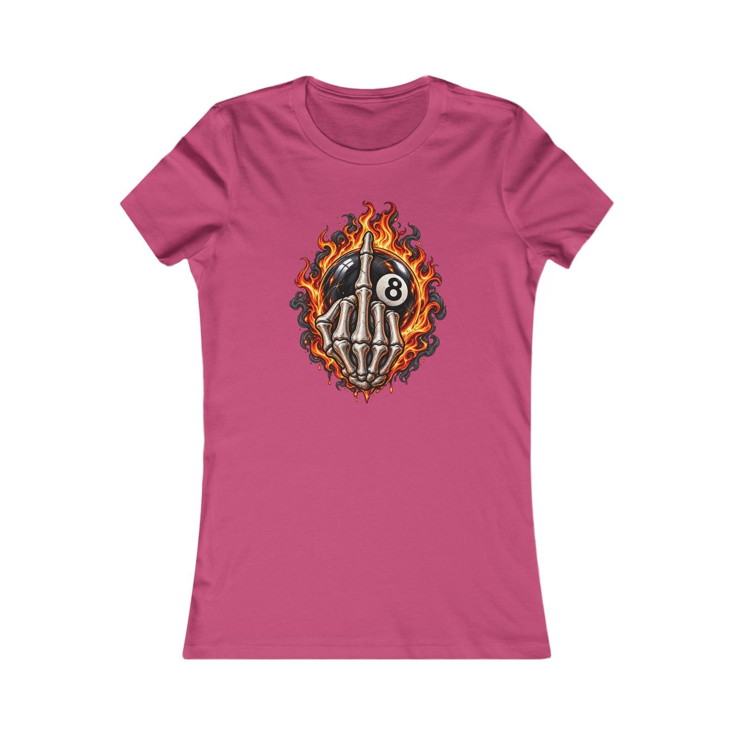 Flaming Skeleton 8-Ball — Women's Favorite Graphic Tee