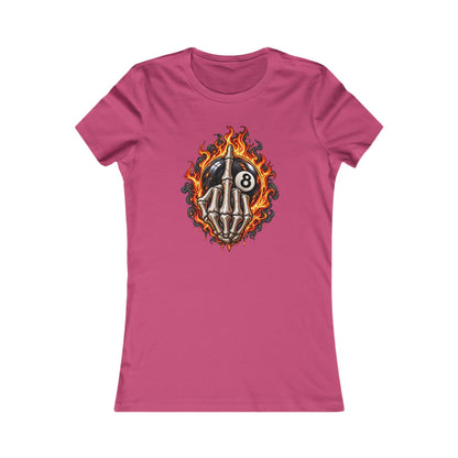 Flaming Skeleton 8-Ball — Women's Favorite Graphic Tee