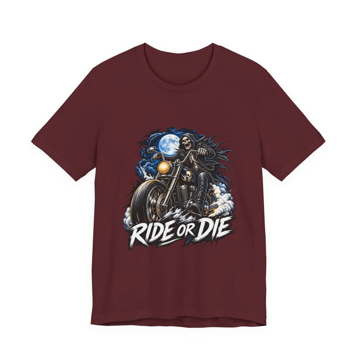 Ride or Die Motorcycle Tee — Biker Skull Rider Graphic Shirt