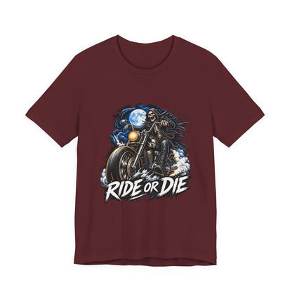 Ride or Die Motorcycle Tee — Biker Skull Rider Graphic Shirt