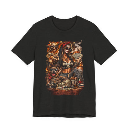 Skull Gambler Graphic Tee — Grim Reaper Poker Night T-Shirt