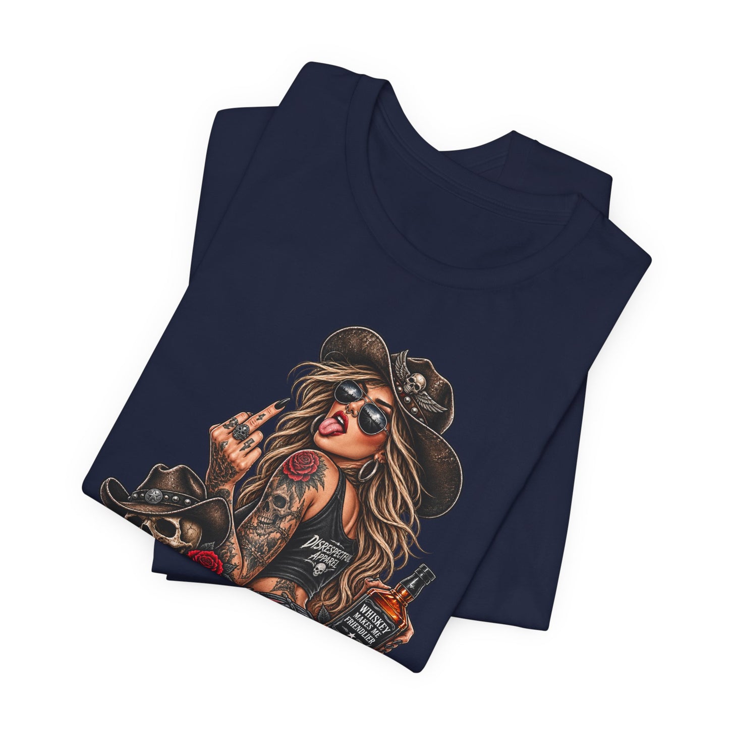 Whiskey Makes Me Friendlier Graphic Tee — Vintage Cowgirl Whiskey Shirt
