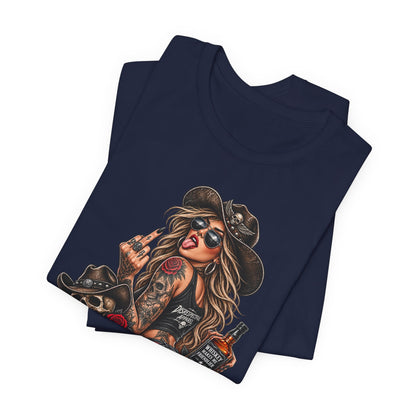 Whiskey Makes Me Friendlier Graphic Tee — Vintage Cowgirl Whiskey Shirt