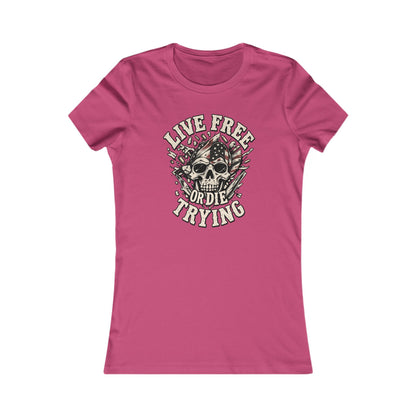 Live Free or Die Trying Skull — Women's Favorite Graphic Tee