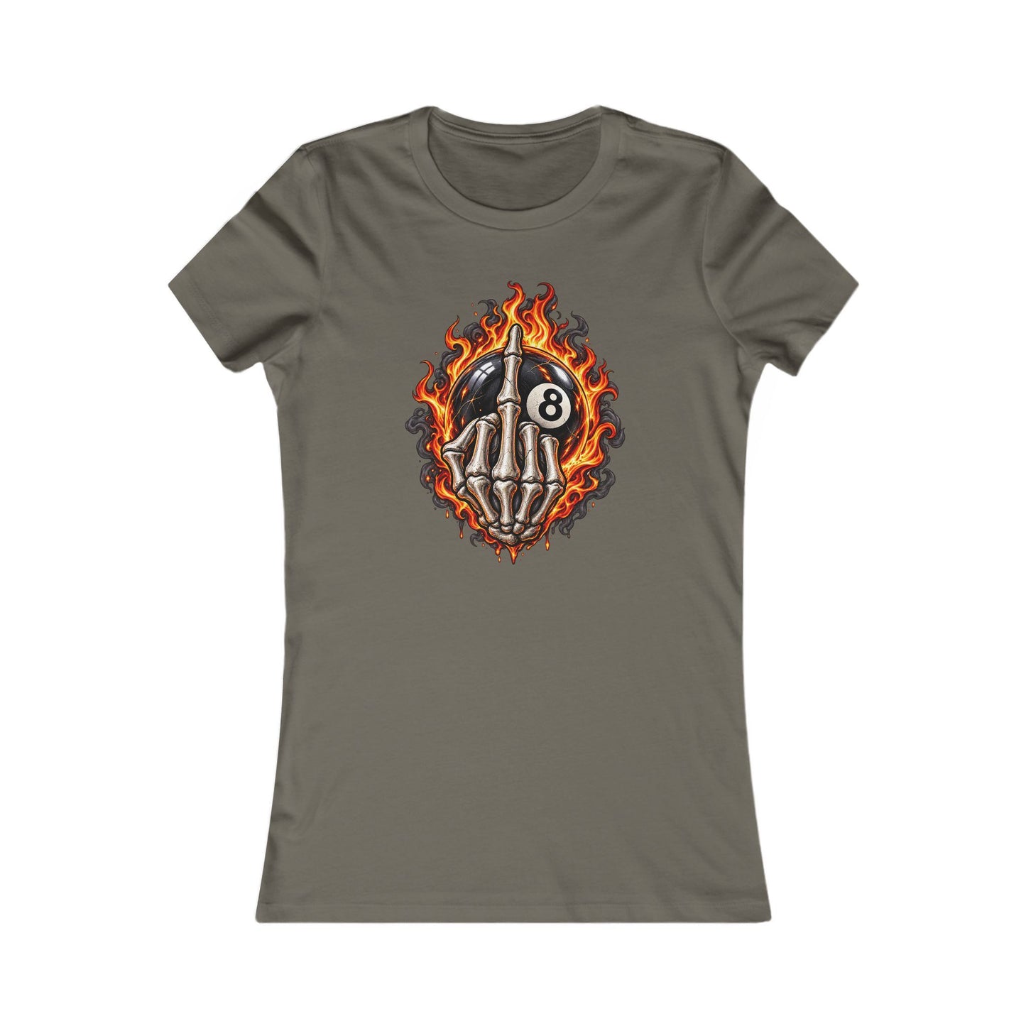 Flaming Skeleton 8-Ball — Women's Favorite Graphic Tee