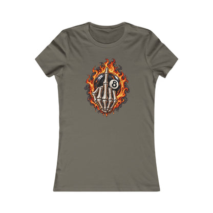 Flaming Skeleton 8-Ball — Women's Favorite Graphic Tee