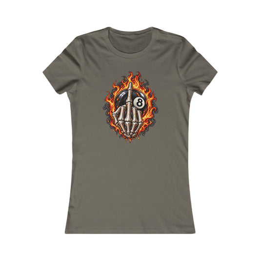 Flaming Skeleton 8-Ball — Women's Favorite Graphic Tee