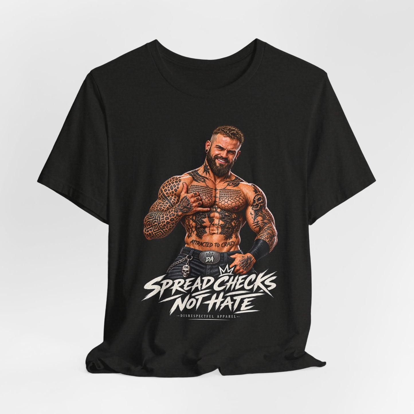 Spread Cheeks Not Hate — Tattooed Biker Graphic Tee