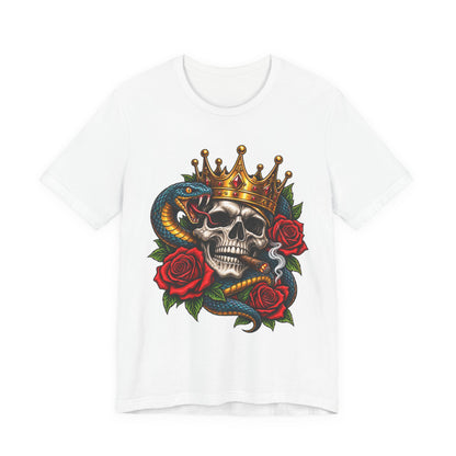 Skull King Crown Tee — Snake, Roses & Smoking Skull Graphic Tee