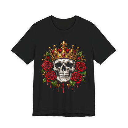 Skull King Tee — Crowned Skull with Roses Graphic Tee
