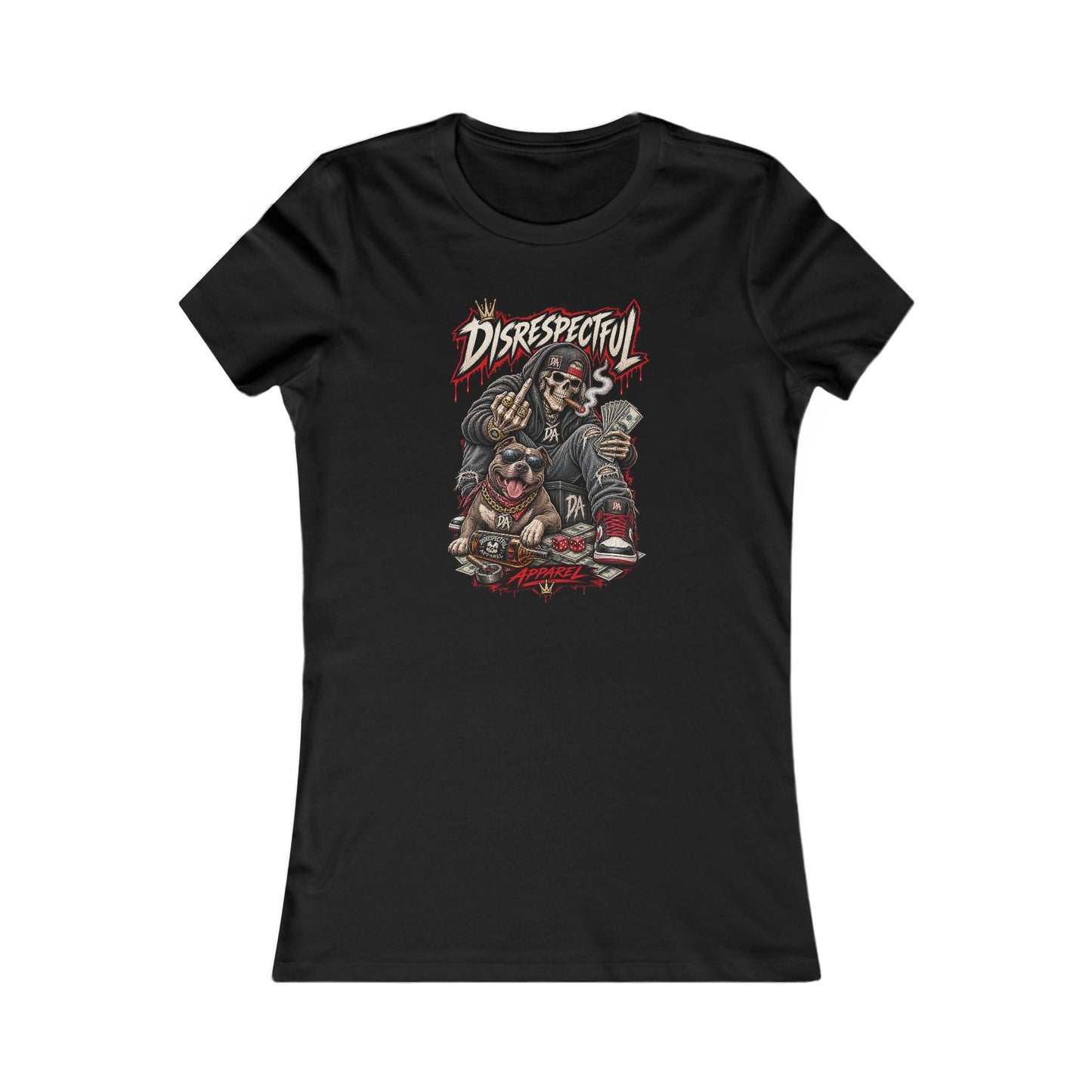 Disrespectful Skull & Rottweiler — Women's Favorite Graphic Tee