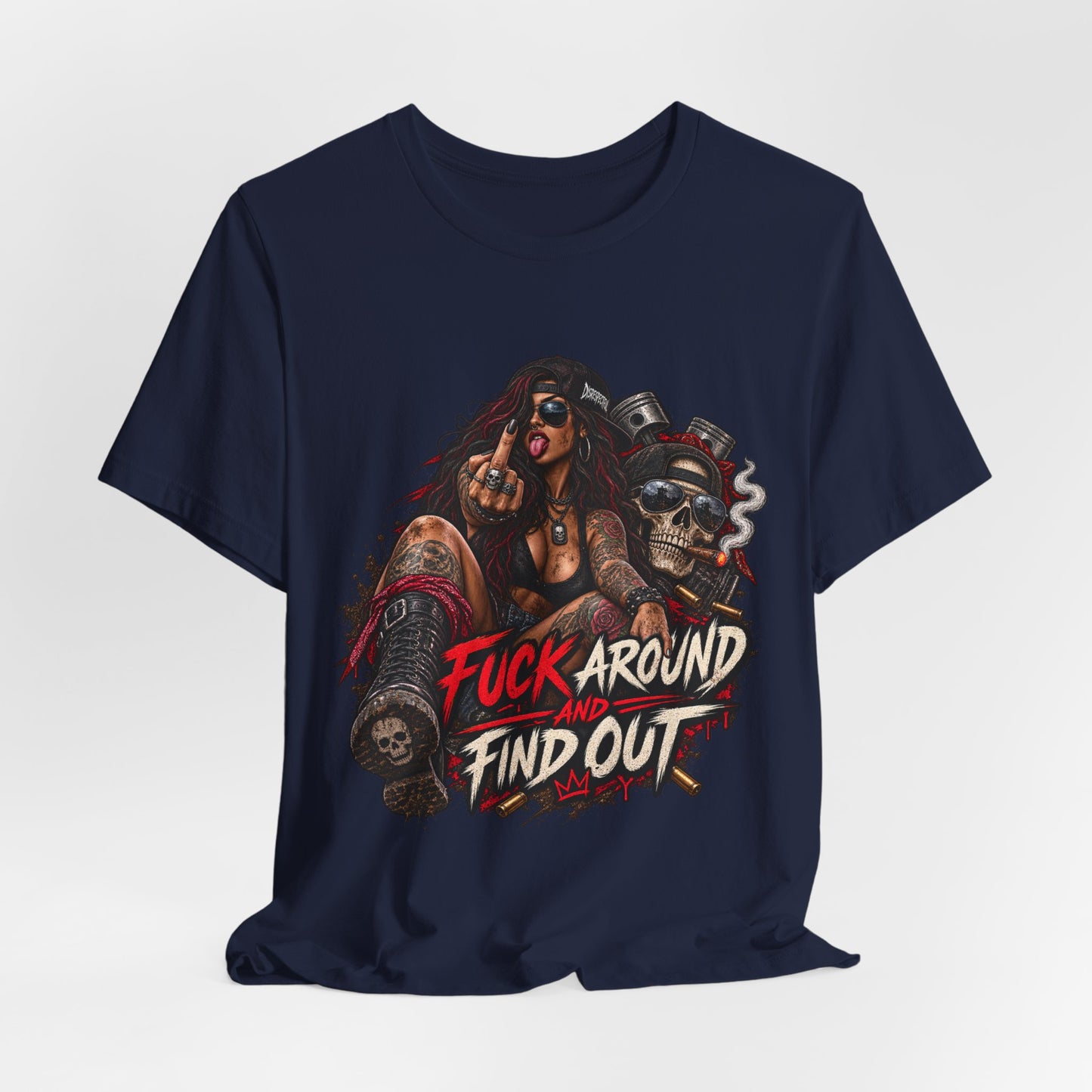 Rebel Biker Tee — “Fuck Around and Find Out” Graphic T‑Shirt