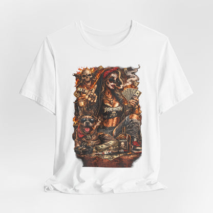 Skull Gambler Graphic Tee — Grim Reaper Poker Night T-Shirt