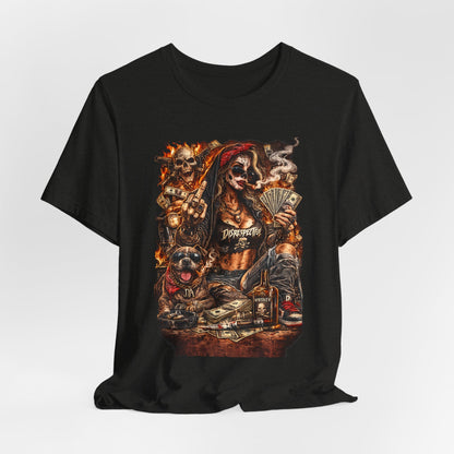 Skull Gambler Graphic Tee — Grim Reaper Poker Night T-Shirt