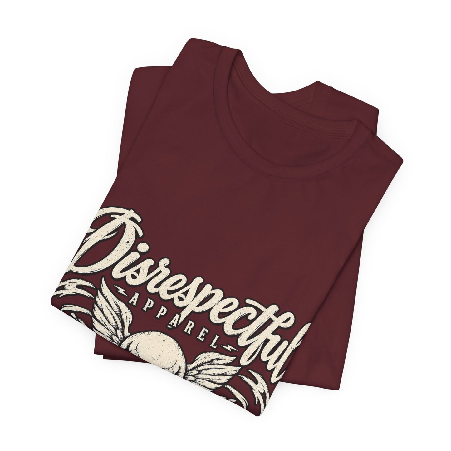 Disrespectful Apparel Skull Tee - Vintage Winged Skull Graphic Shirt
