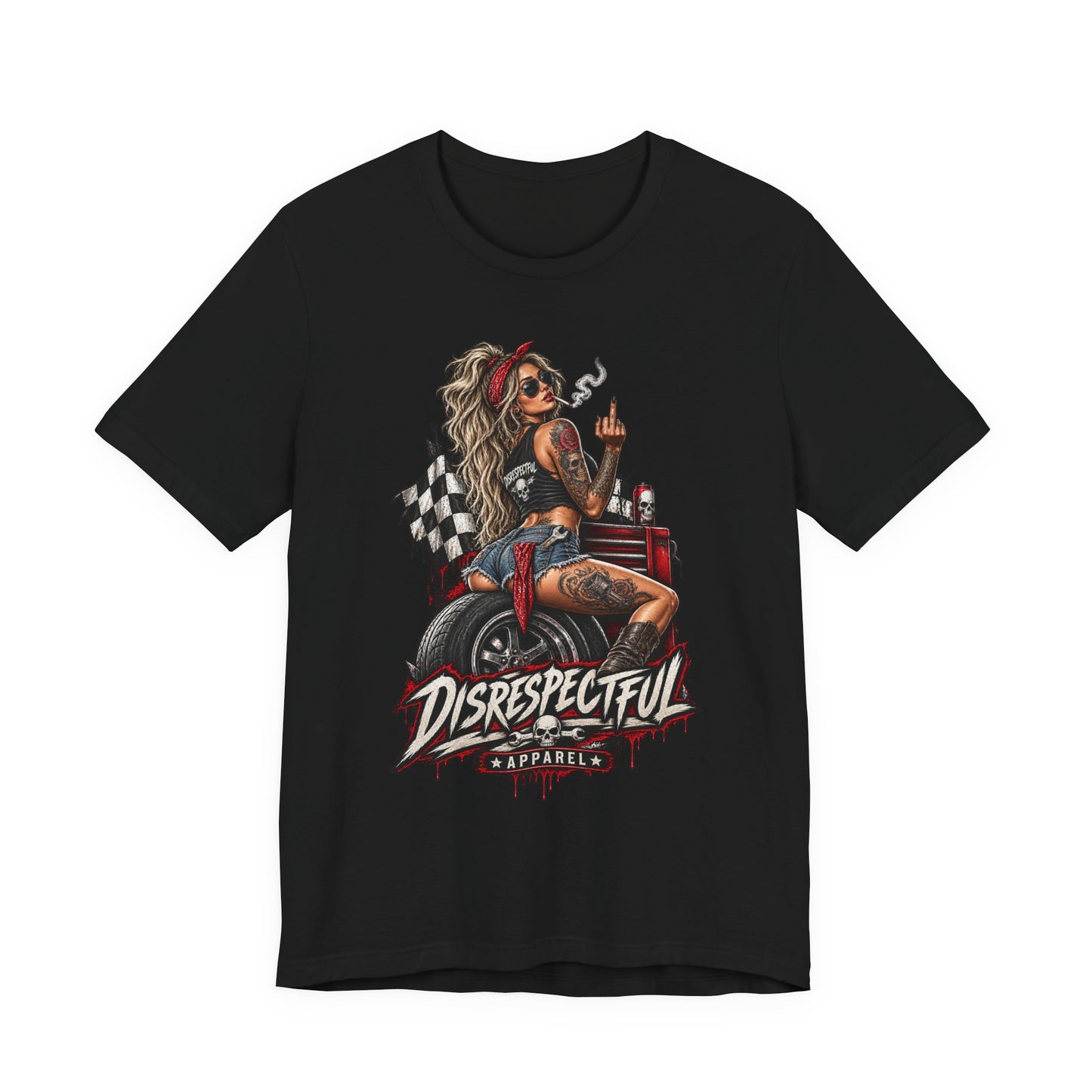 Disrespectful Apparel Biker Girl Graphic Tee
