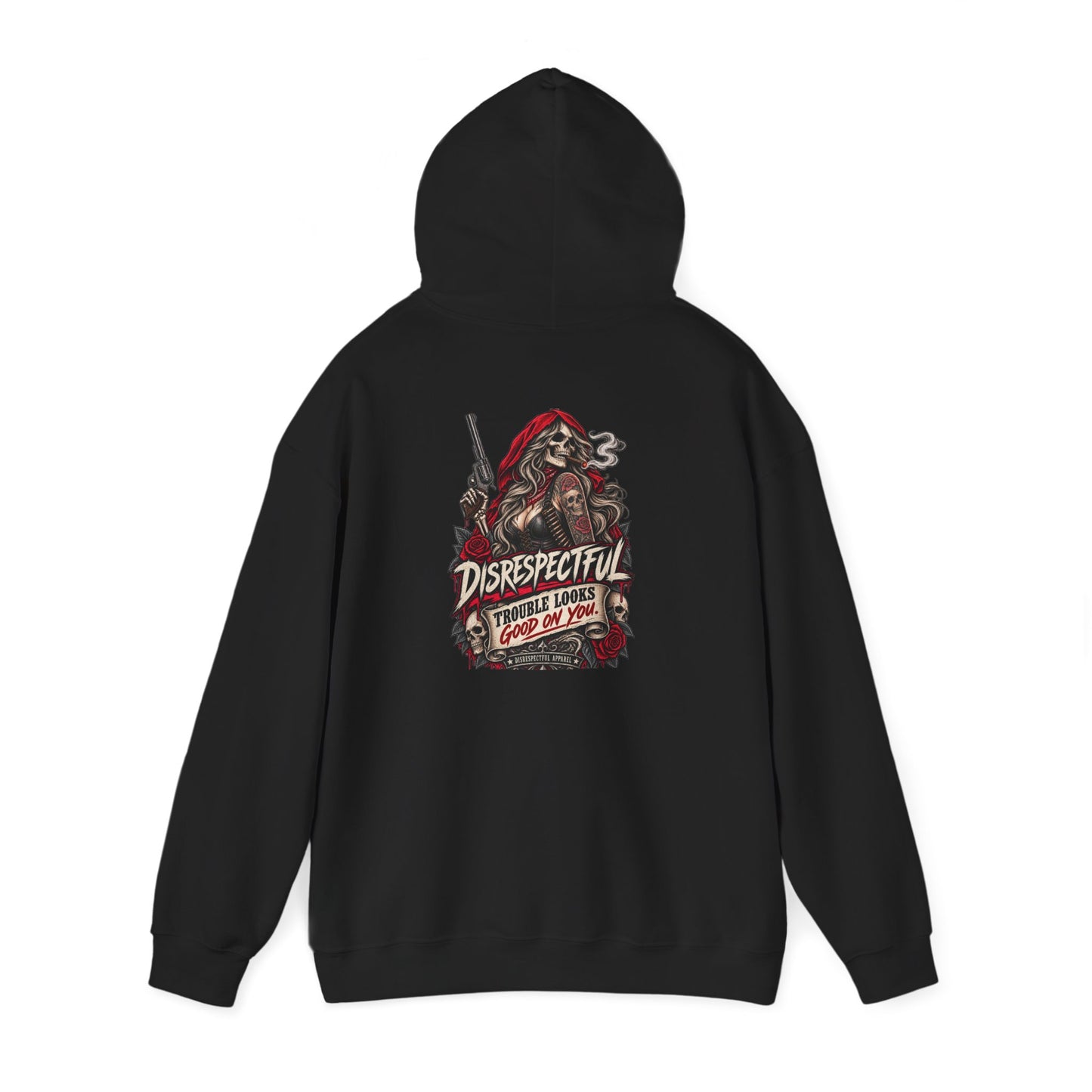 Trouble Looks Good On You — Pin-Up — Back-Print Graphic Hoodie