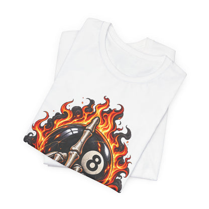 Flaming Skeleton 8-Ball Tee — Billiards Rock Tee