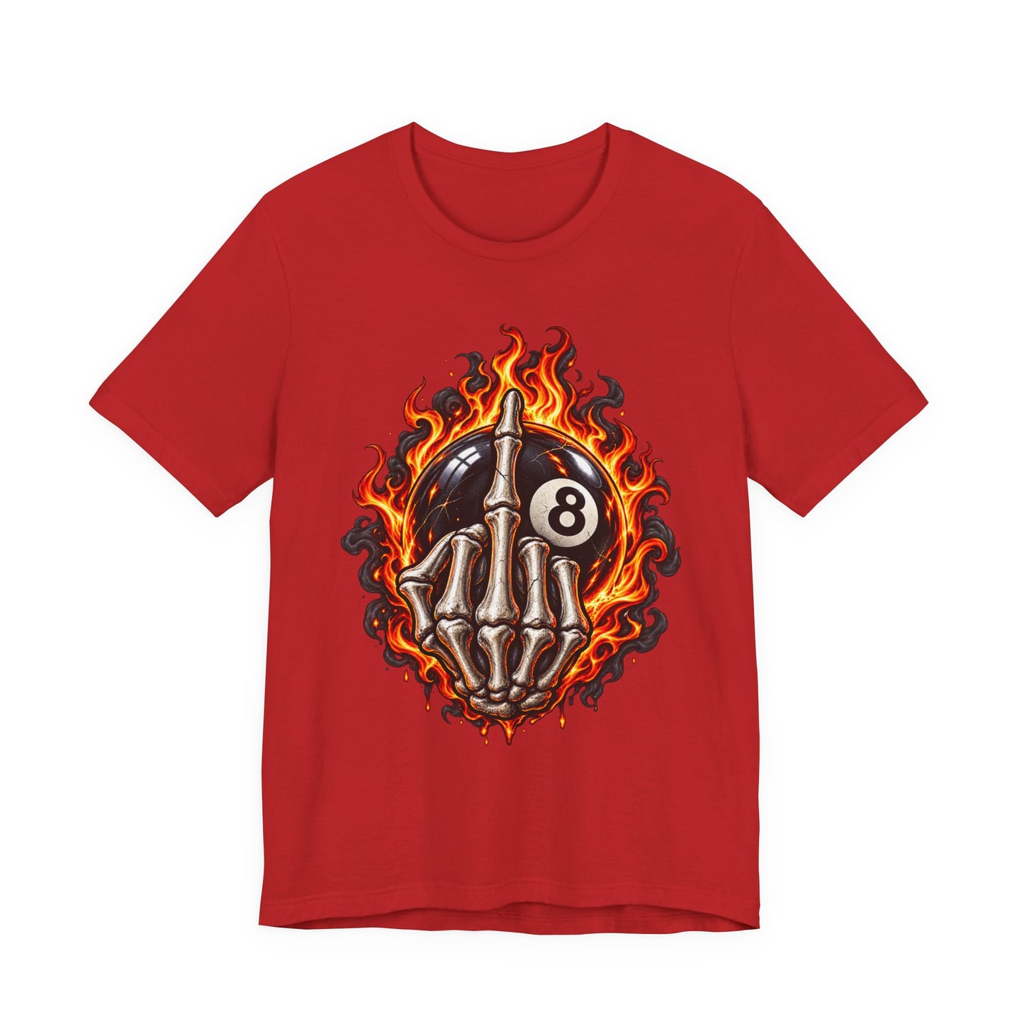 Flaming Skeleton 8-Ball Tee — Billiards Rock Tee