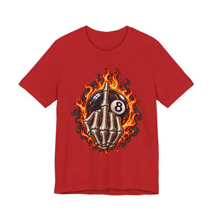 Flaming Skeleton 8-Ball Tee — Billiards Rock Tee