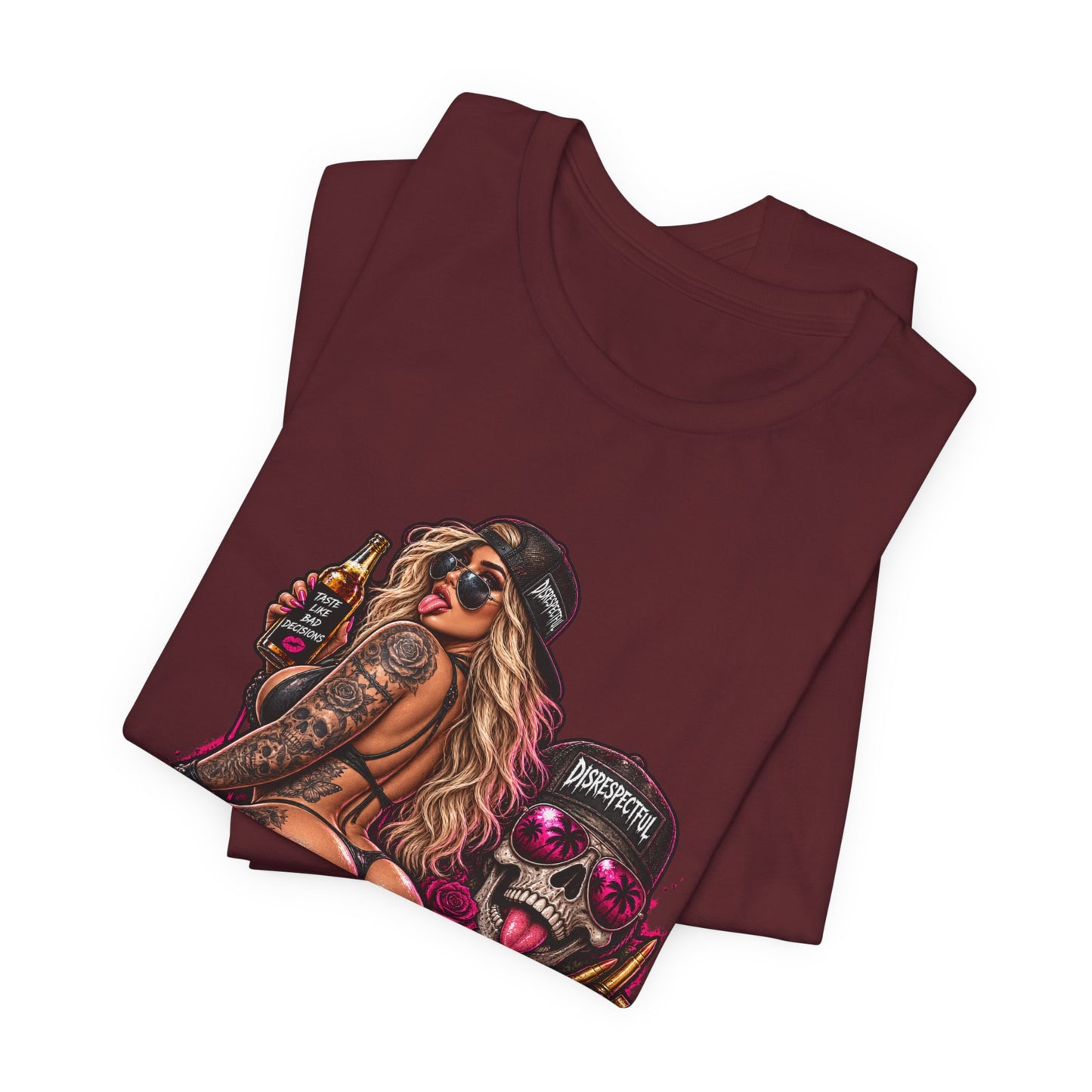 Thick and Thirsty Tee — Retro Pinup Skull Graphic T-Shirt