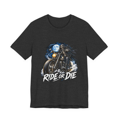 Ride or Die Motorcycle Tee — Biker Skull Rider Graphic Shirt