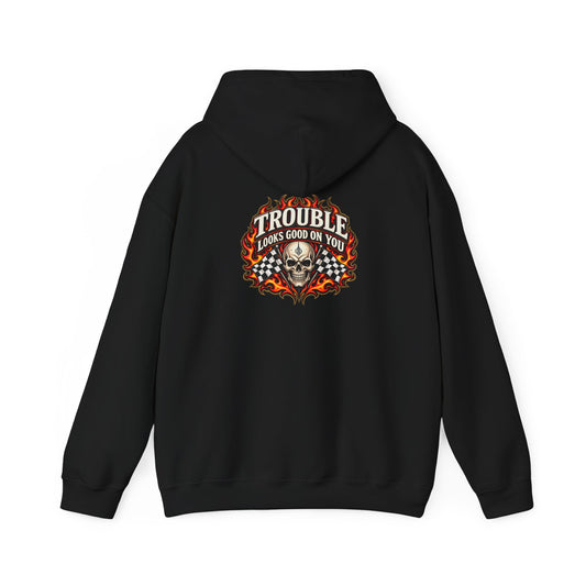 Trouble Looks Good On You — Back-Print Graphic Hoodie