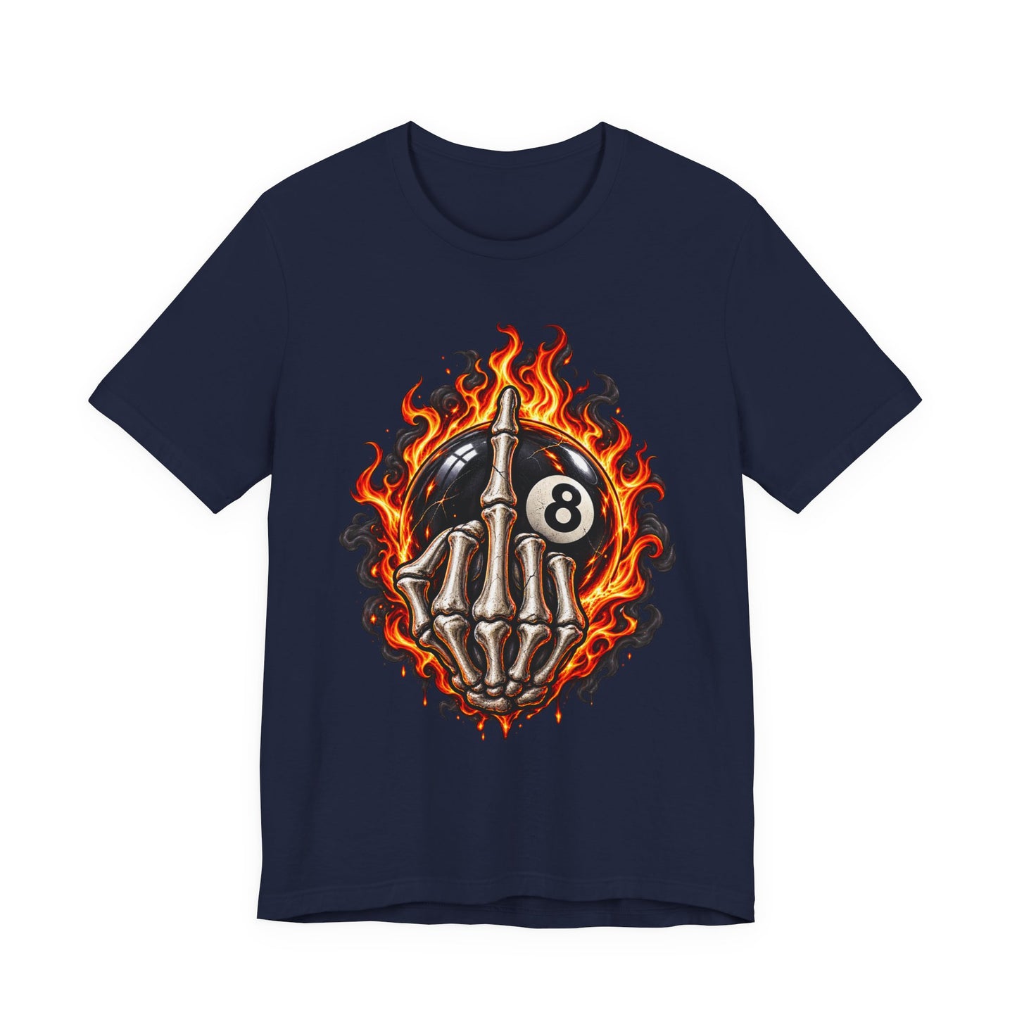 Flaming Skeleton 8-Ball Tee — Billiards Rock Tee