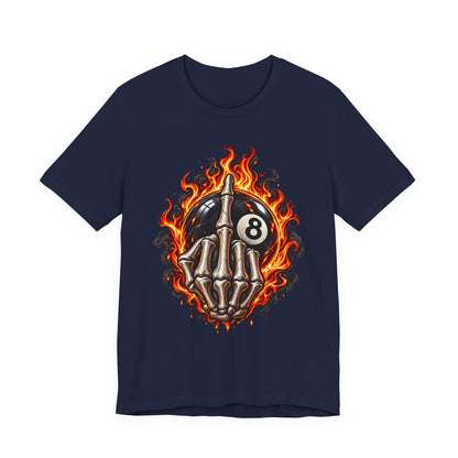 Flaming Skeleton 8-Ball Tee — Billiards Rock Tee