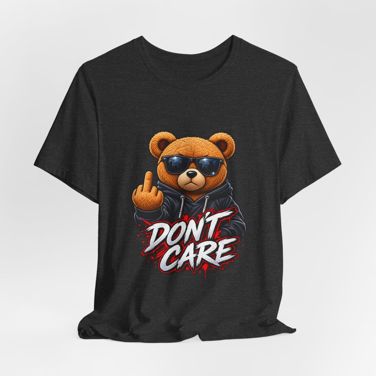 T-Shirt — 'Don't Care' Bear Graphic Tee